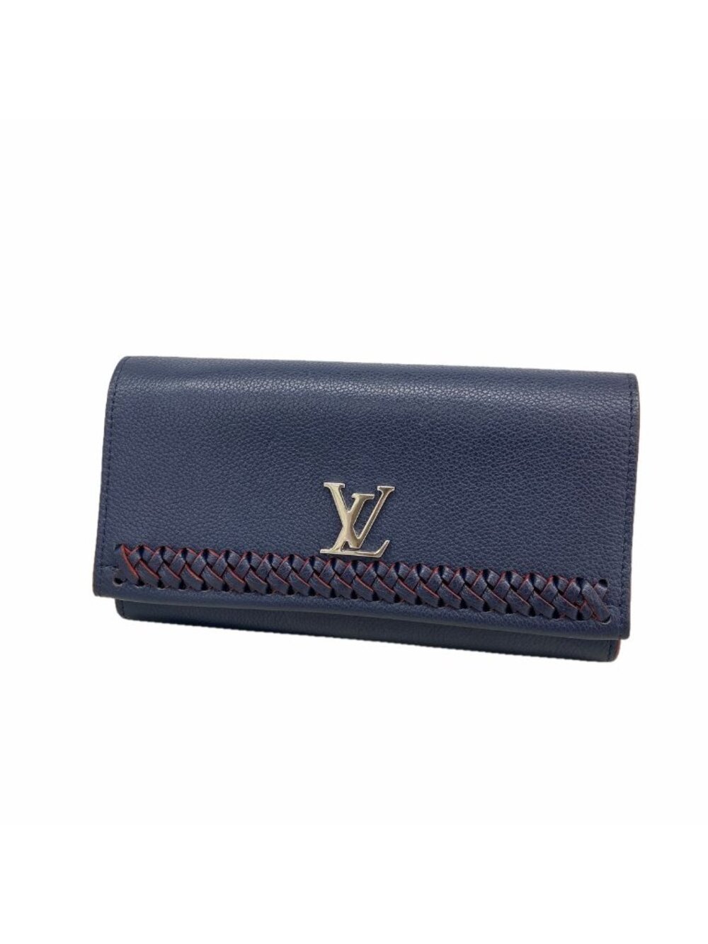 Louis Vuitton Wallet Lockme Portefeuille Marine Rouge